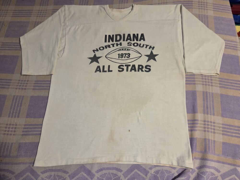 Vintage 1973 Indiana All Stars North South Cotton Football Rugby Jersey 70s 78